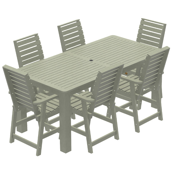 Glennville 7-Piece Counter Height Dining Set - Modern Kitchen & Breakfast Nook Table with Chairs for Small Spaces