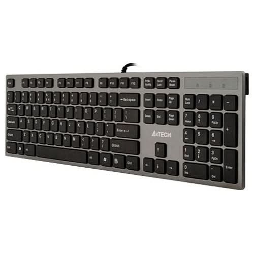 A4Tech KV 300H USB Wired Keyboard - Ergonomic Grey Computer Keyboard for Office, Gaming & Typing | Compatible with Windows PC, Laptop & Mac