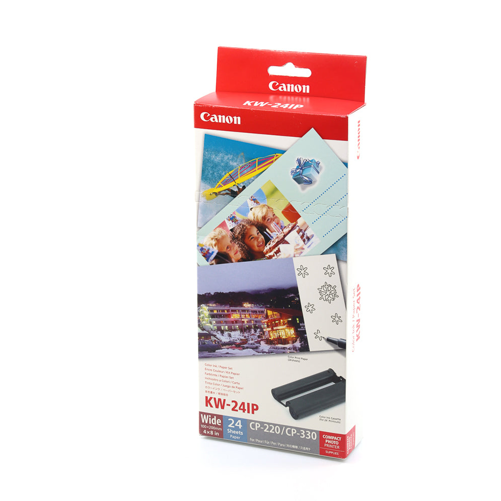 Canon KW 24IP 4x8 Color Ink Cartridge & Photo Paper Set - Perfect for Home Printing, Photo Projects, and Office Documents
