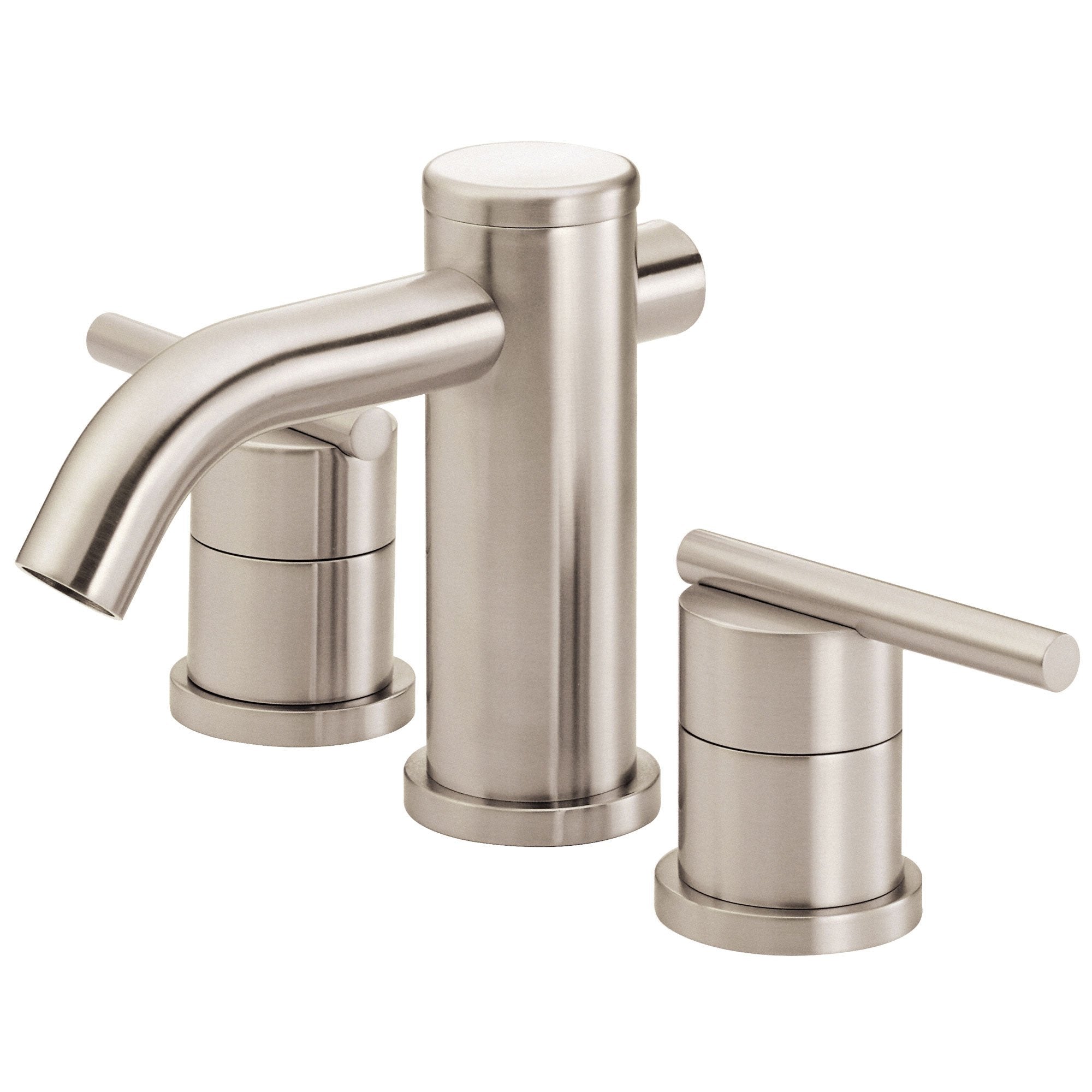 Danze Parma Brushed Nickel Widespread Bathroom Sink Faucet - Modern Cylindrical Spout Design for Vanity & Powder Room Installation