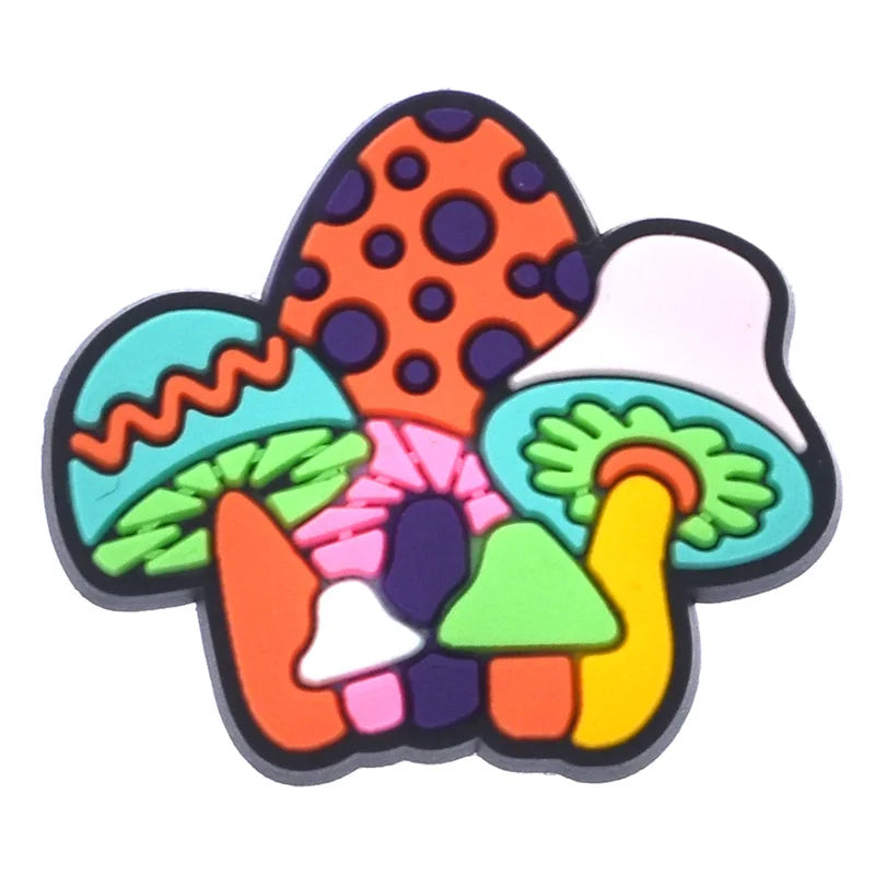 Mushroom Shoe Charms for Crocs - Cute Clog Decorations for Kids, Men & Women - Fun Shoe Accessories for Sandals, Jeans & Buckle Shoes - Perfect for School, Parties & Everyday Fashion