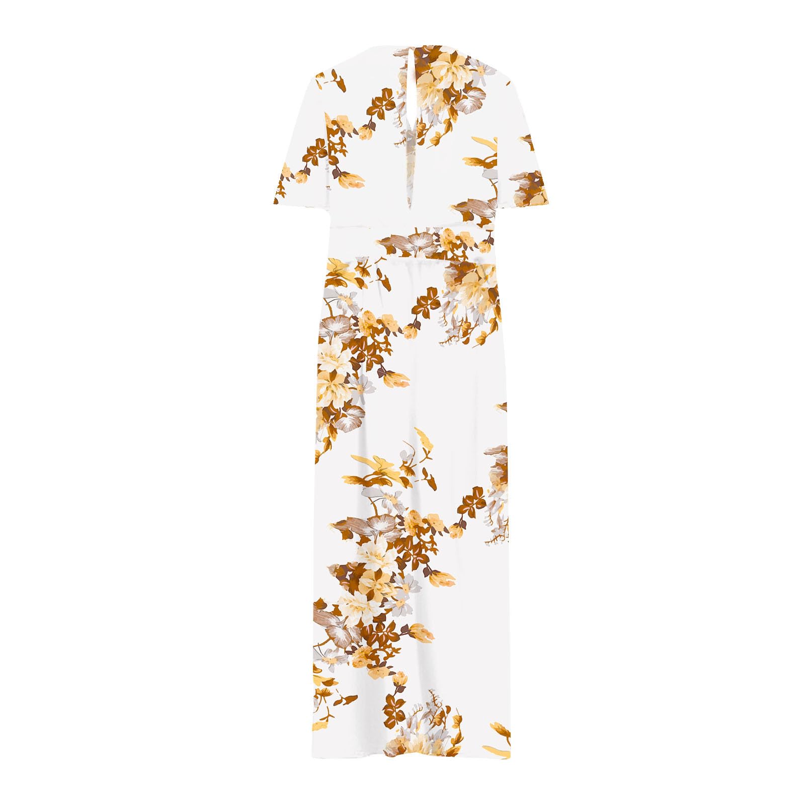 **Plus Size Summer Dresses for Women - Short Sleeve V-Neck Floral Maxi Dress with Empire Waist & Side Slit | Wedding Guest, Beach, Vacation & Casual Wear**