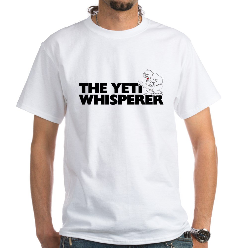 Funny Yeti Whisperer White Cotton T-Shirt for Men & Women - Perfect for Casual Wear, Gifts & Outdoor Adventures