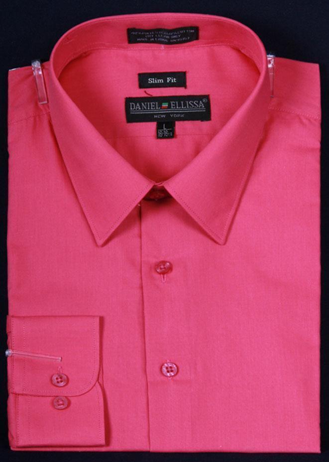 Premium Men's Slim Fit Dress Shirt - Fuchsia Pink Formal Business Shirt for Office, Wedding & Special Occasions