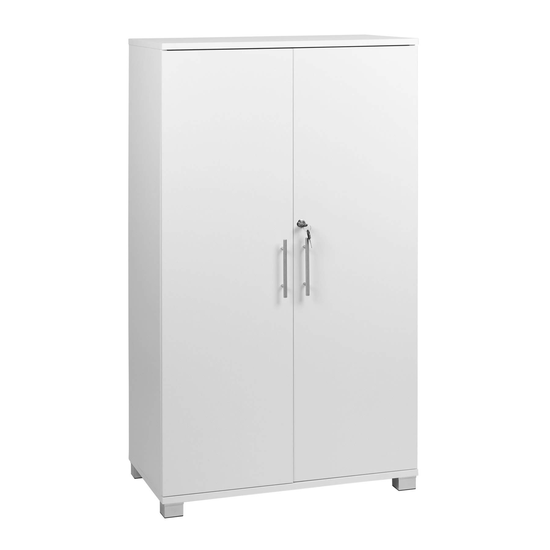 White 2-Door Locking File Cabinet with Wooden Doors - 27.55