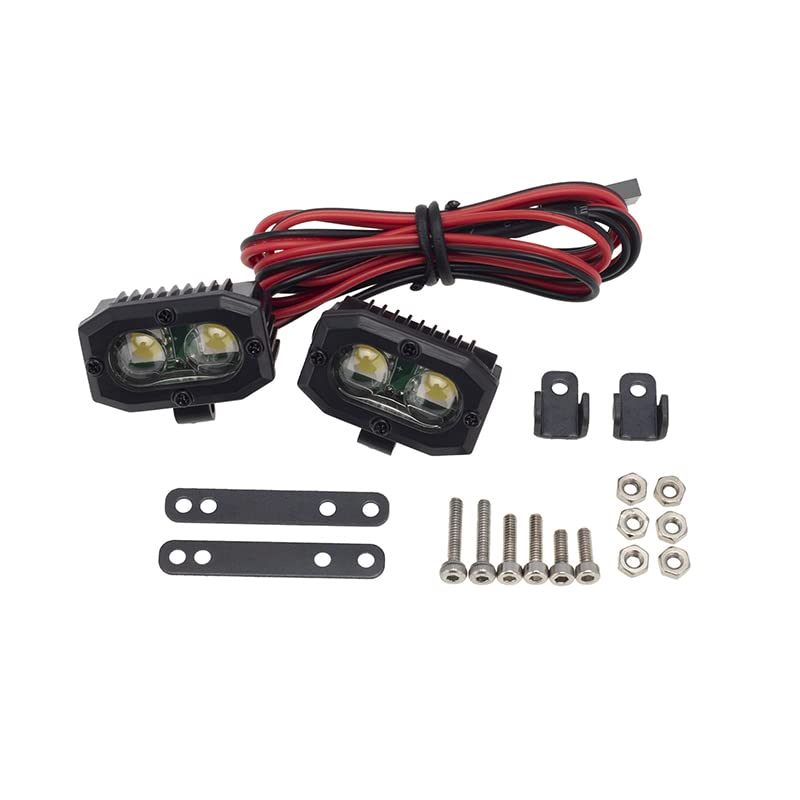 Upgraded LED RC Headlights for Axial SCX10 TRX4 - Off-Road Crawler Lights