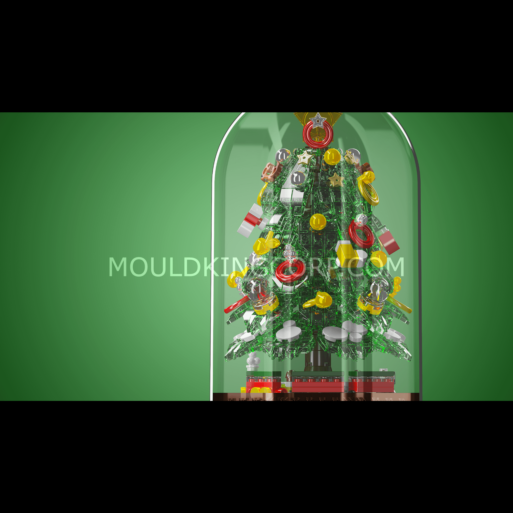 Mould King 10090 Christmas Tree Music Box Building Set - 688 PCS DIY Holiday Model Kit for Adults & Teens | Perfect for Christmas Decor, Gift Giving & Winter Home Display