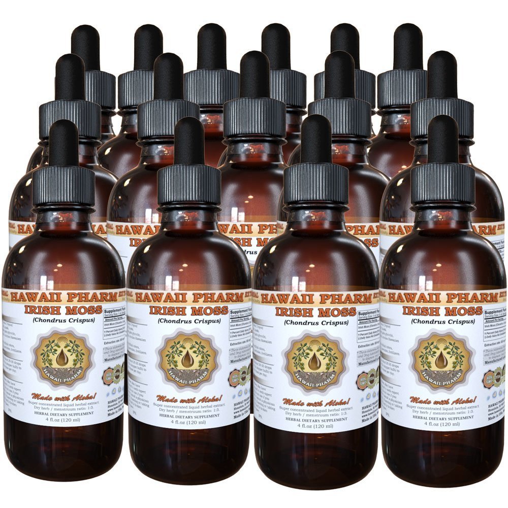Organic Irish Moss Liquid Extract & Powder - Chondrus Crispus Tincture Supplement (4 oz, Pack of 15) - Supports Immunity, Digestion & Skin Health - Perfect for Smoothies, Teas & Natural Remedies