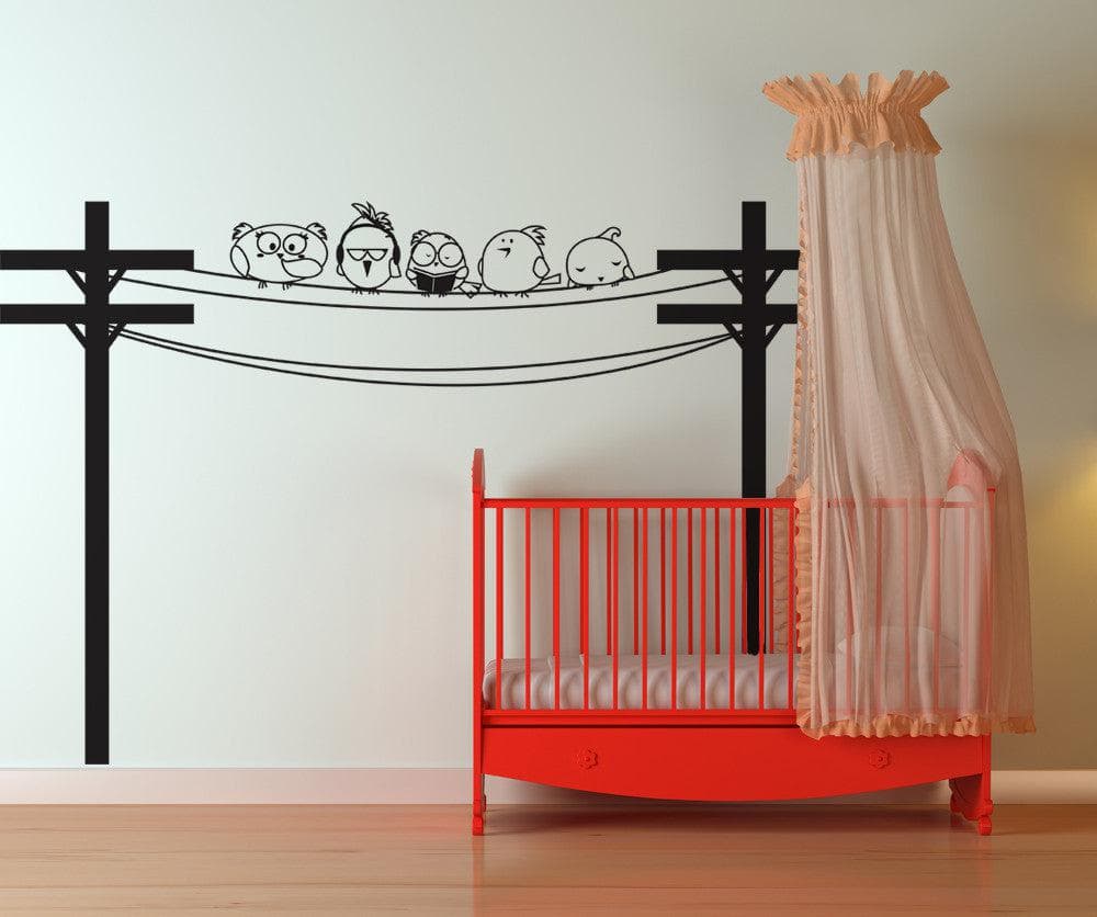 Vinyl Wall Decal Sticker - Bird Hangout Design #OS_DC433 - Perfect for Nursery, Bedroom & Home Decor