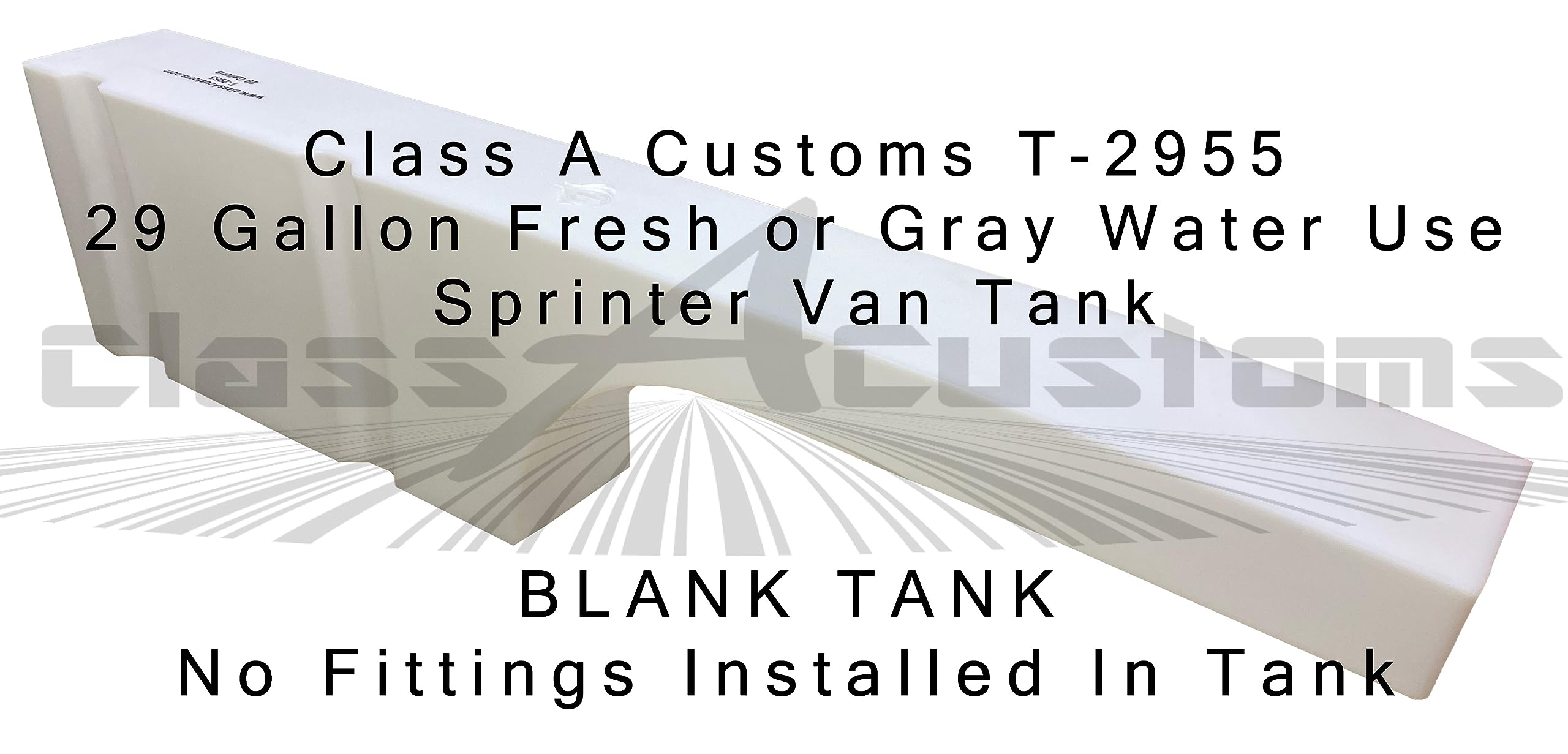 29 Gallon RV Fresh & Gray Water Tank T-2955 for Transit Sprinter Van | Class A Approved | Camper, Food Truck & Concession Trailer Accessory | Perfect for Off-Grid Camping & Mobile Food Businesses