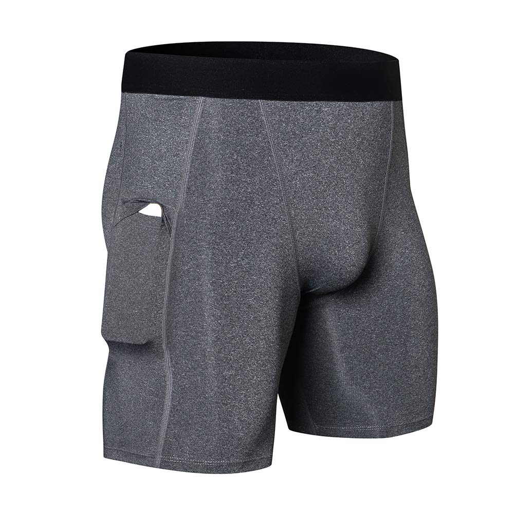 Men's Athletic Compression Shorts with Pockets - Breathable Workout Running Shorts for Gym, Sports & Active Wear - Perfect for Running, Training & Fitness Activities