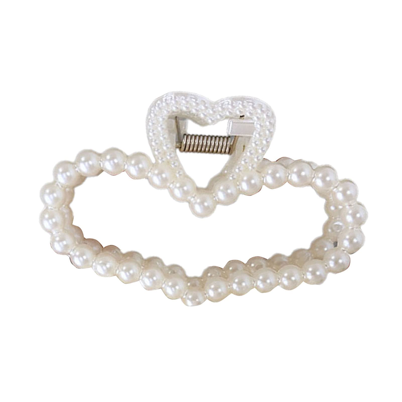 Elegant Pearl Hair Claw Clip - Large Jaw Ponytail Holder for Women's Styling