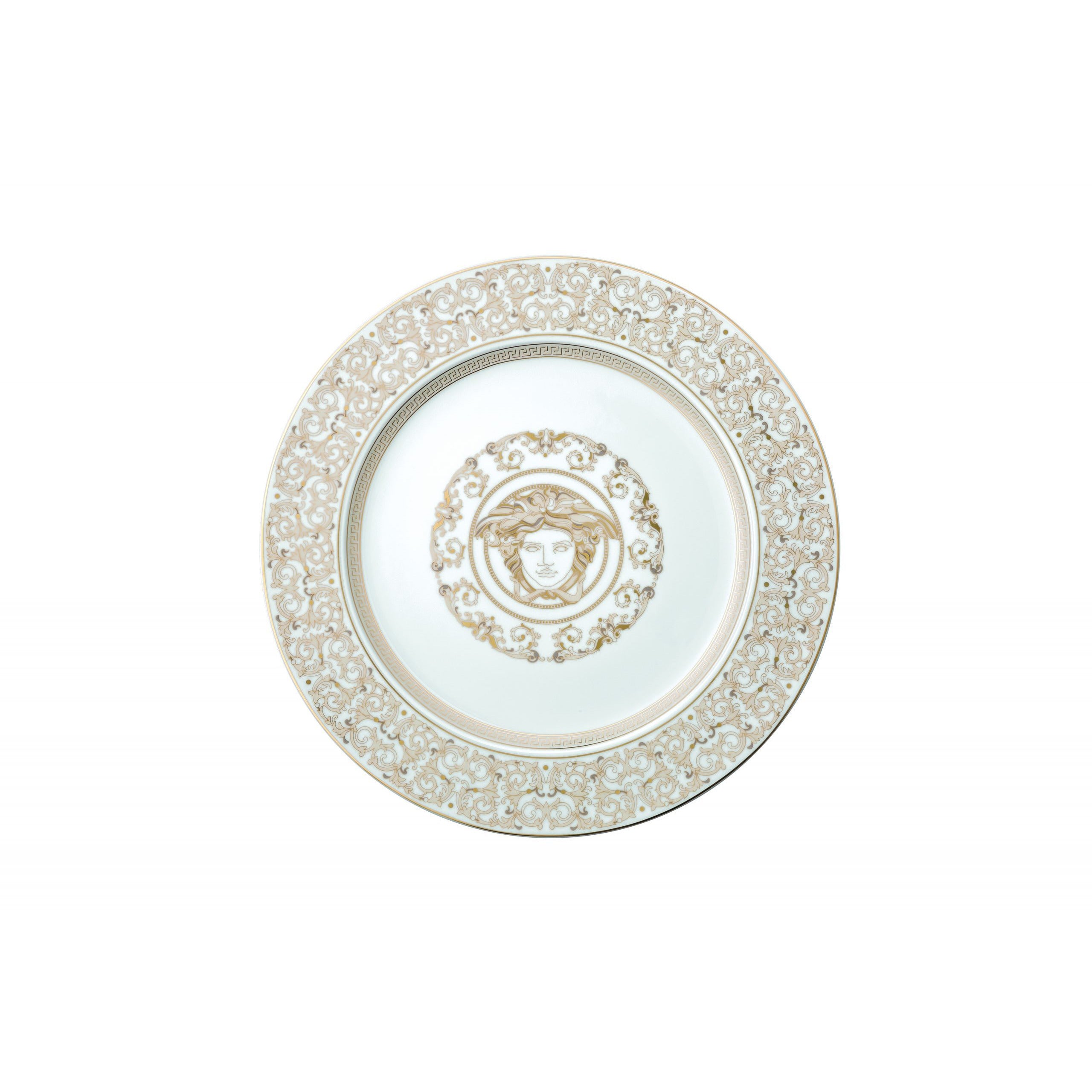 Medusa Gala 24K Gold-Plated Service Plate - Elegant Dinnerware for Formal Dining, Wedding Receptions & Luxury Home Decor