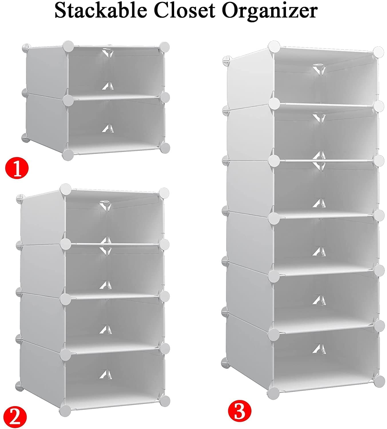 Aeitc 33-Cube Shoe Rack & Plastic Storage Organizer - Modular Cabinet for Entryway, Closet, Bedroom - White | Space-Saving Shoe Storage Solution for Home Organization
