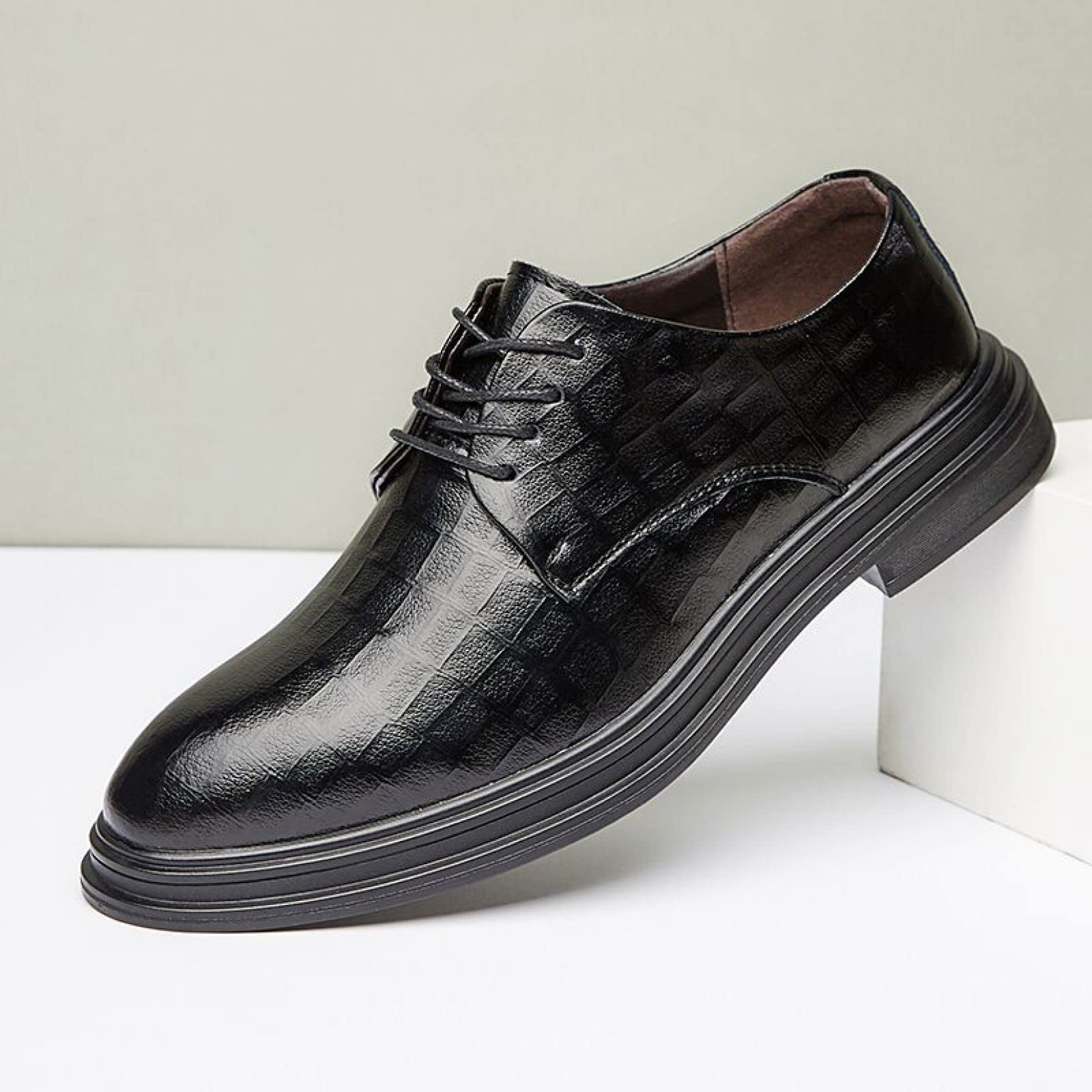 Men's Comfortable Oxford Dress Shoes - Classic Lace-Up Formal Shoes for Wedding, Business & Casual Wear | Durable Leather Business Shoes for Office, Party & Outdoor Occasions