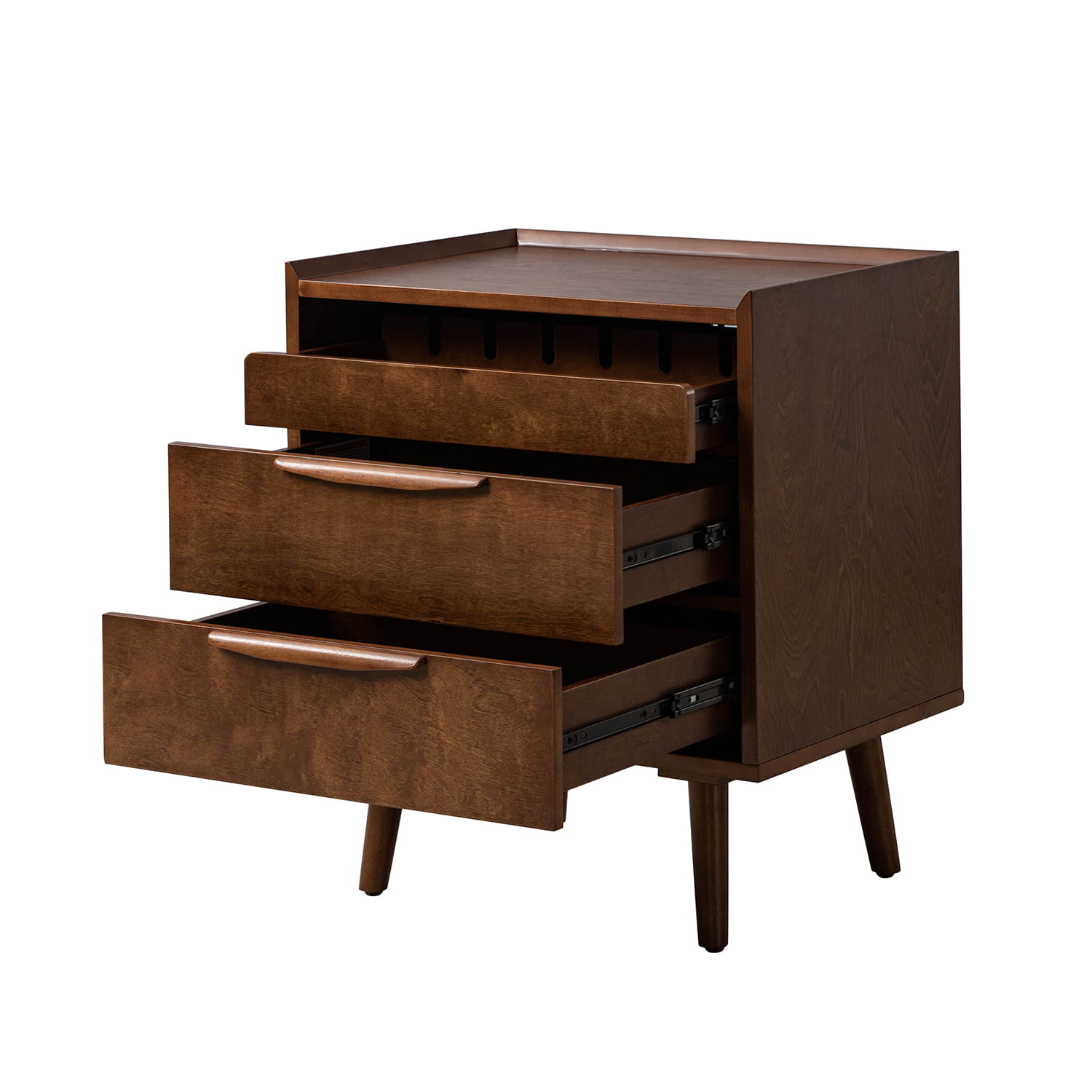 Janet 3-Drawer Nightstand with Optional Styles - Modern Bedside Table for Bedroom, Living Room & Office Storage