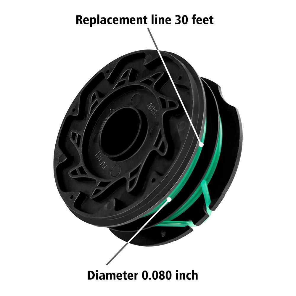 BLACK + DECKER Dual Line Replacement Spool .080 DF 080 - Trimmer Line for Lawn Mowers & Garden Tools - Perfect for Grass Trimming and Yard Maintenance