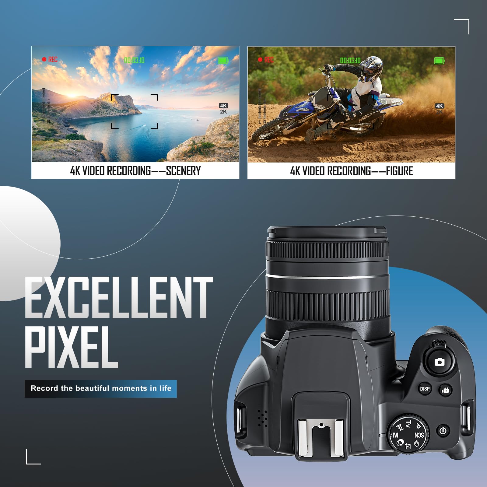 4K 64MP Digital Camera with 40X Zoom, WiFi & HDMI - Perfect for YouTube Vlogging, Photography & Travel Videos - Includes Flash & 32GB SD Card