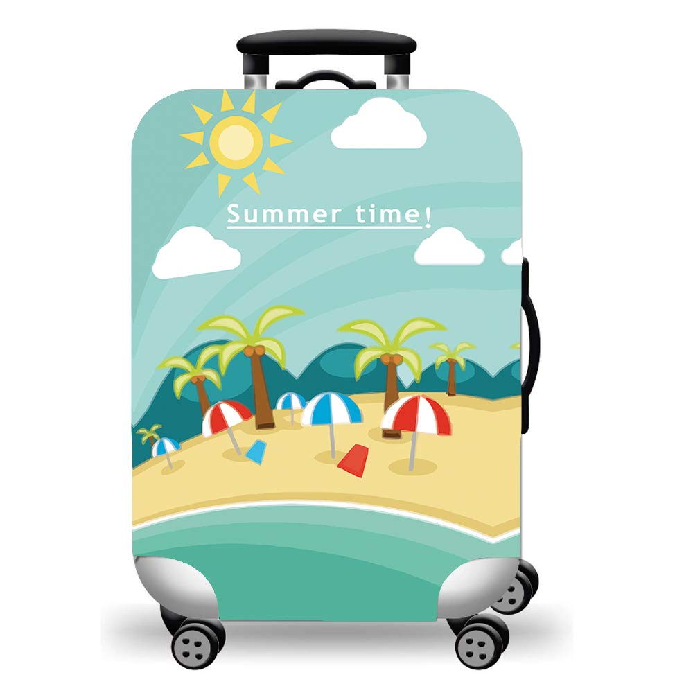 WUJIAONIAO Waterproof Luggage Cover Protector for Suitcases 18-32 Inch - Universal Fit Travel Baggage Protector (Size M: 22-24 Inch) - Perfect for Airplane, Beach Vacations & Business Trips