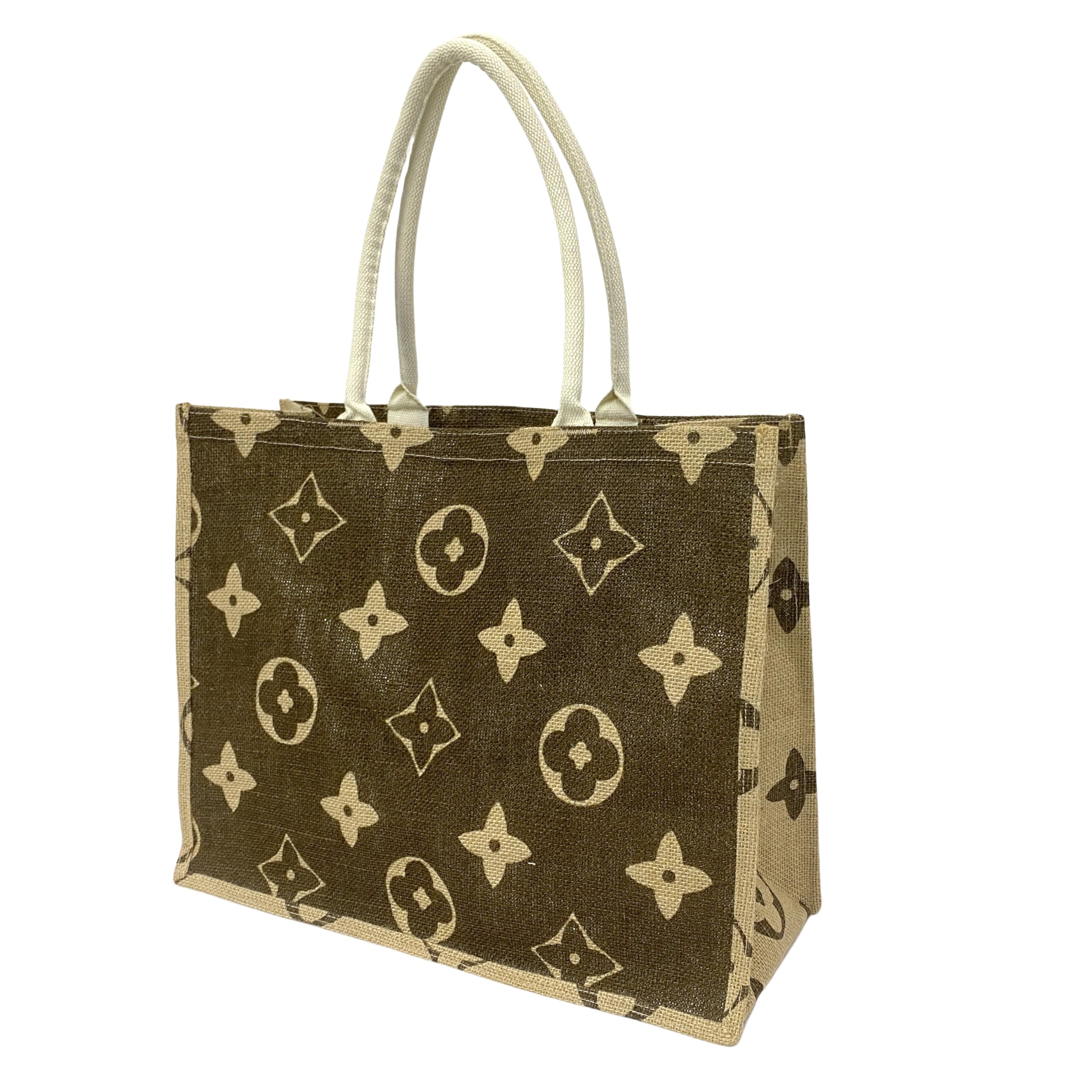 Bluenut Large Jute Straw Beach Tote Bag - Reusable Burlap Shoulder Handbag for Women - Perfect for Beach Trips, Grocery Shopping & Picnics