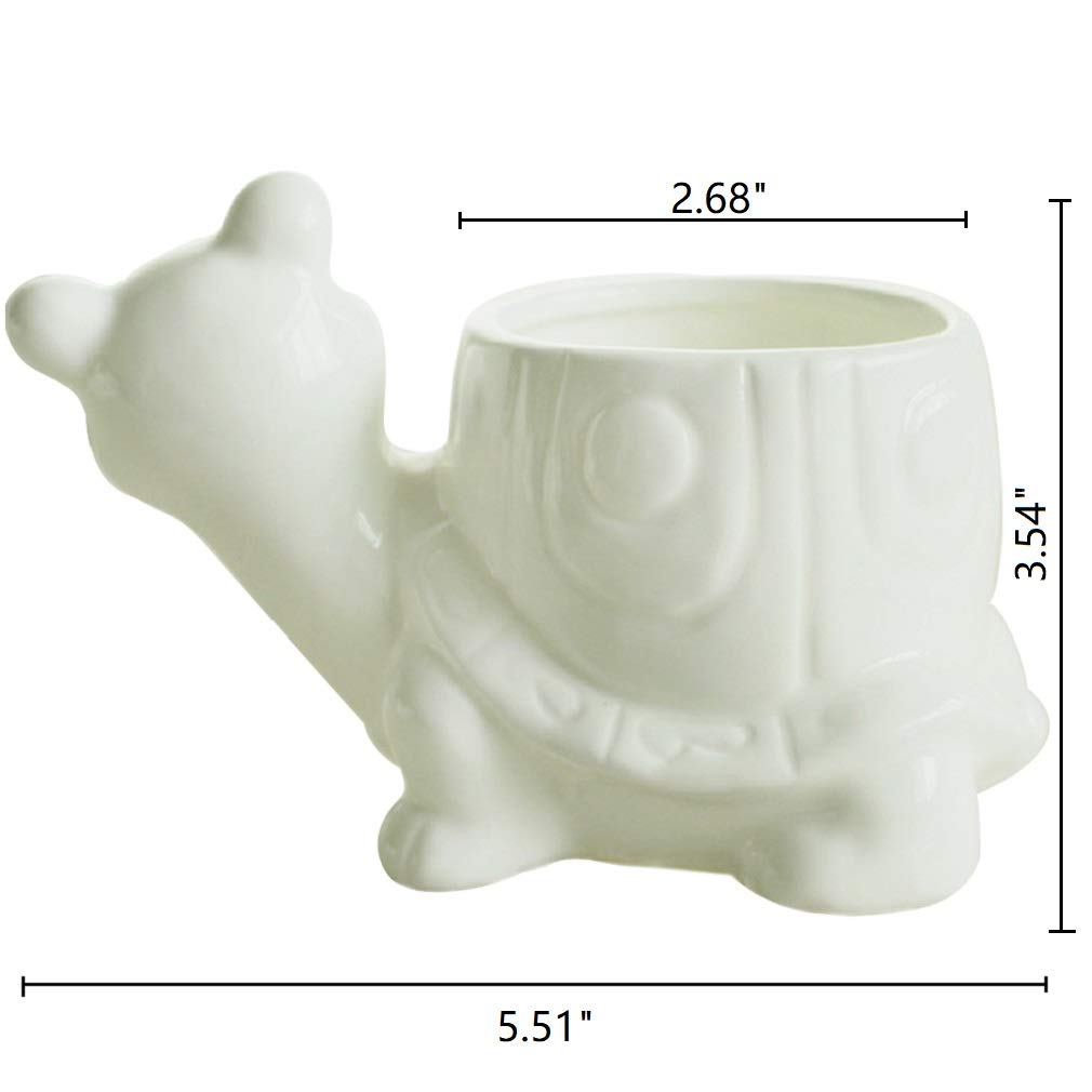 GeLive 5 Inch Tortoise Succulent Planter - Cute Turtle Shaped Flower Pot for Indoor/Outdoor Plants, Home & Garden Decor - Perfect for Succulents, Cacti, and Small Flowers