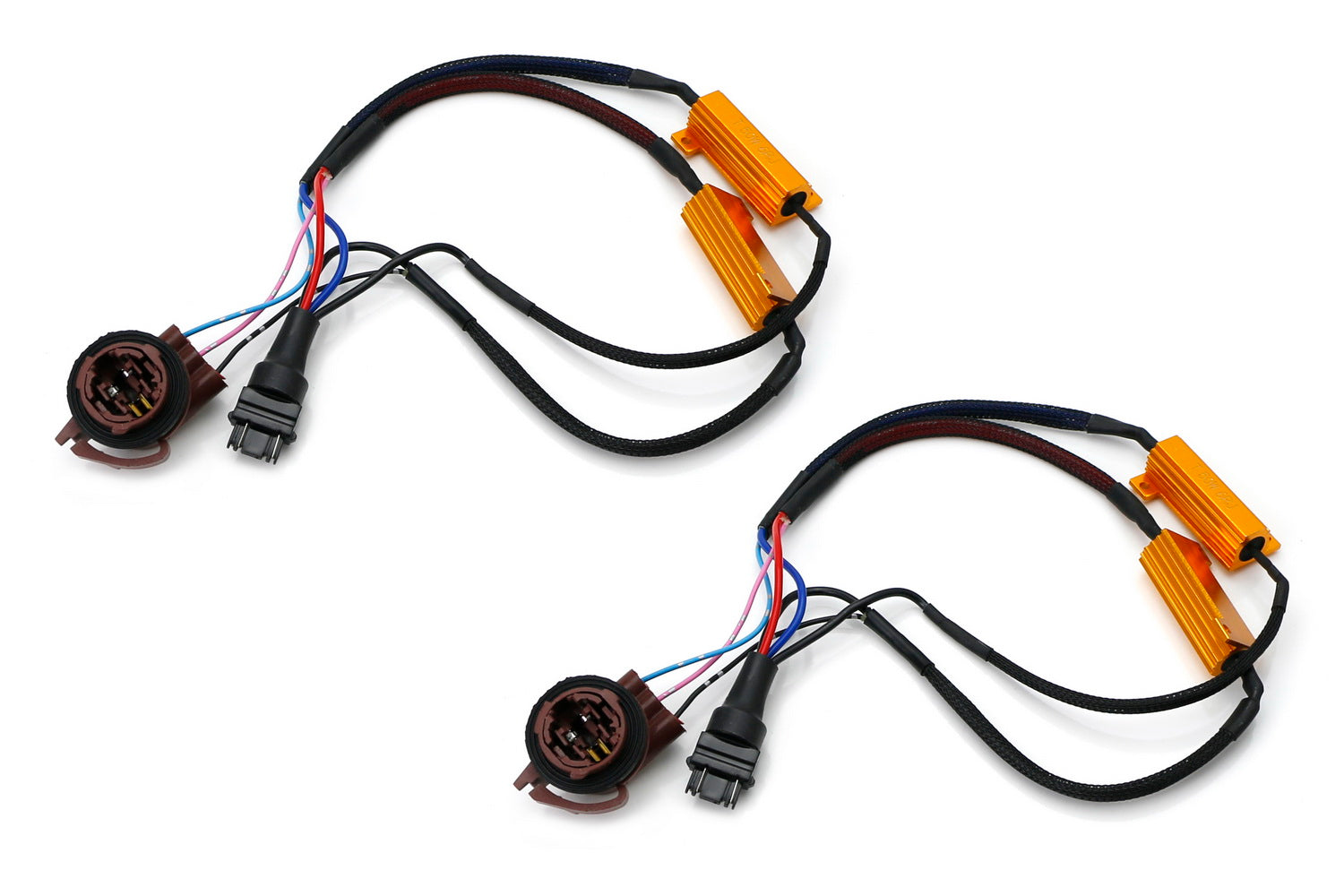 3157 4157 LED Turn Signal Bulbs - Hyper Flash Fix & Brake Light Wiring Adapters for Cars, Trucks, SUVs - Easy Installation & Error-Free Operation