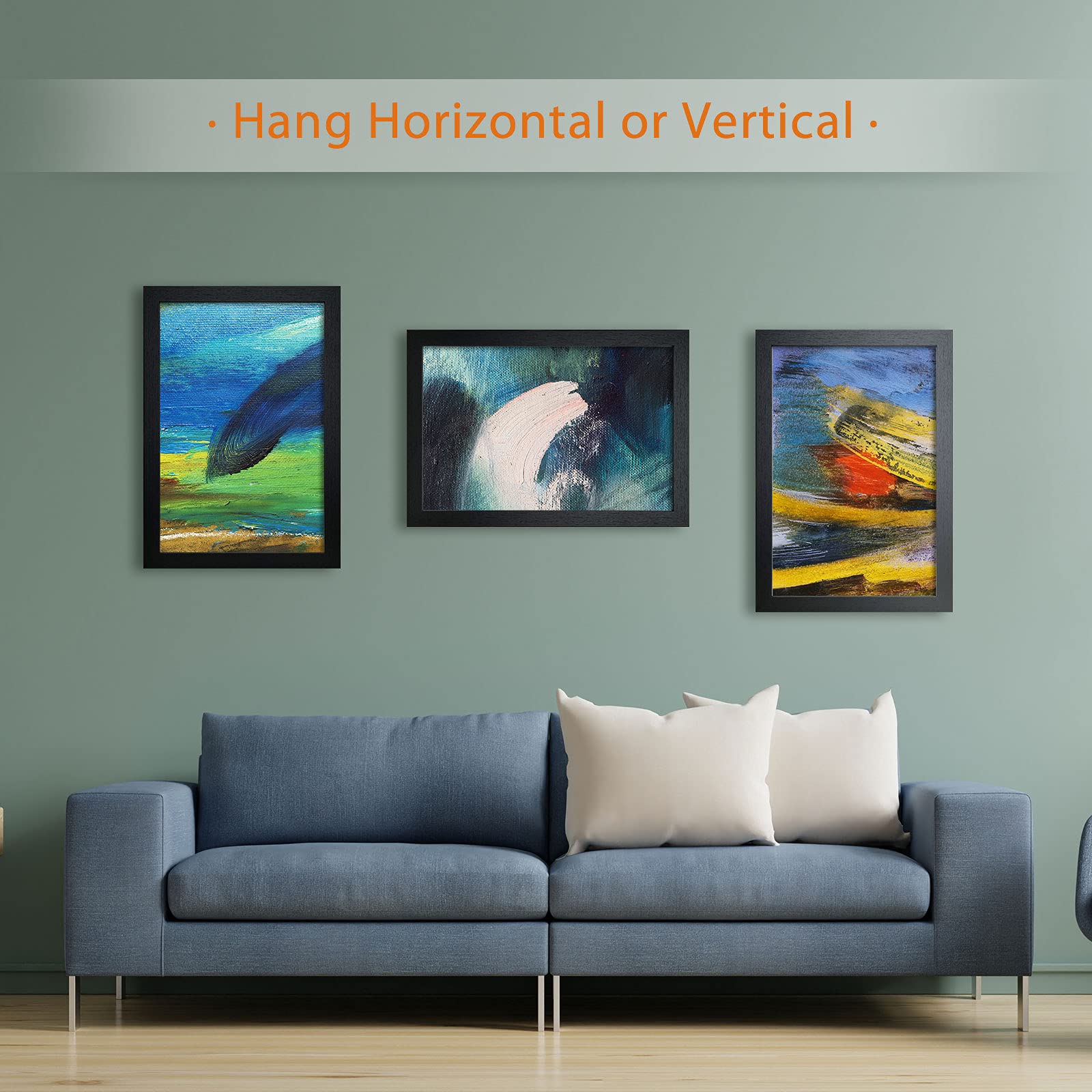 VCK 11x17 Inch Wooden Picture Frames Set - Black Certificate Frames with Wall Mounting for Home, Office & Gallery Decor | Perfect for Displaying Photos, Artwork & Diplomas