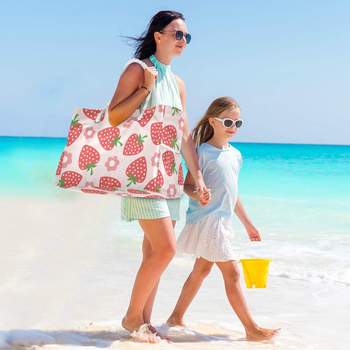 Senya Large Canvas Beach Tote Bag - Water Resistant Shoulder Bag for Women, Gym, Travel & Daily Use | Perfect for Pool, Beach Outings, Shopping & Work Commute