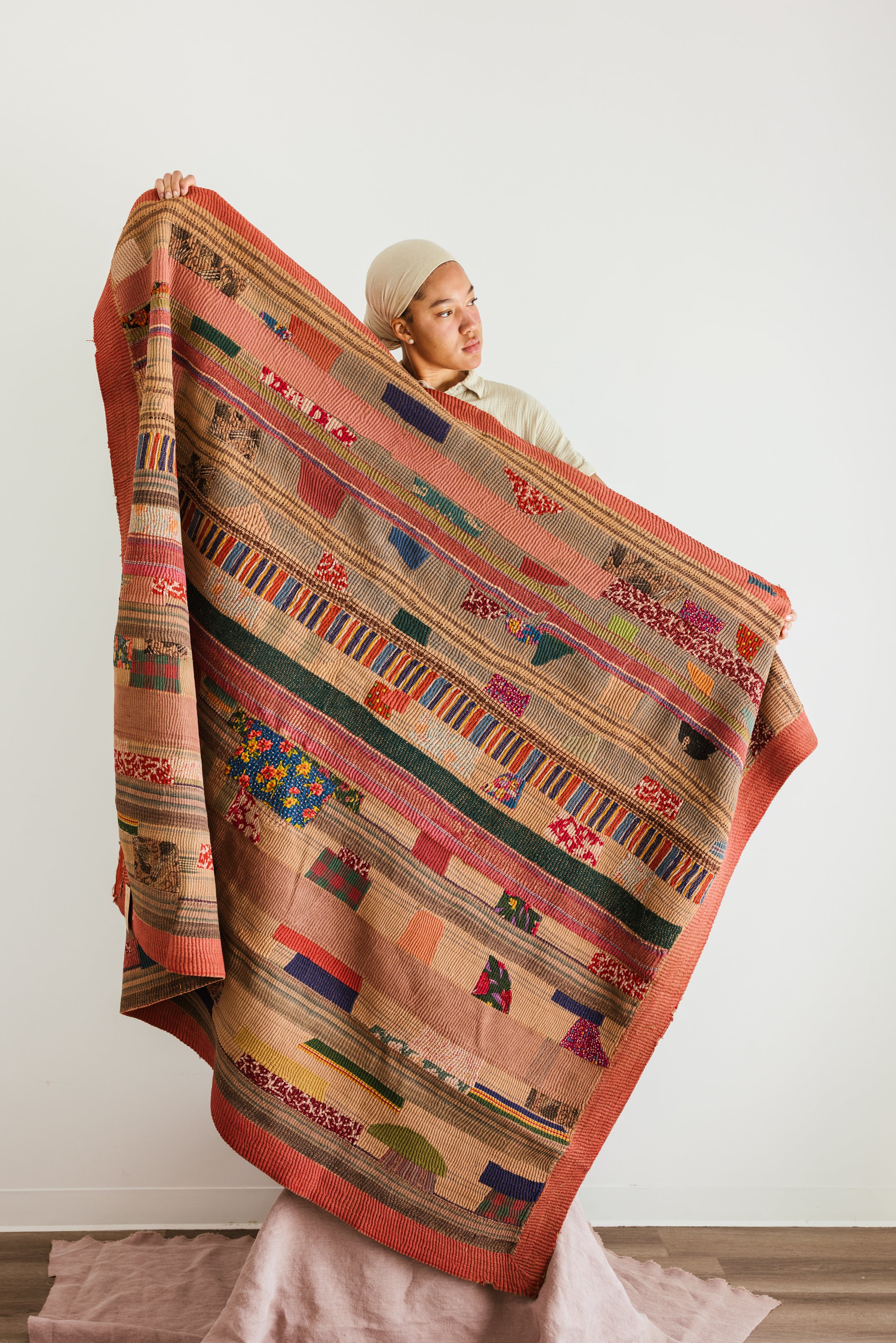 Aloka + BS Quilt #73 - Premium Handmade Patchwork Quilt for Bed, Sofa & Home Decor - Cozy & Stylish for All Seasons