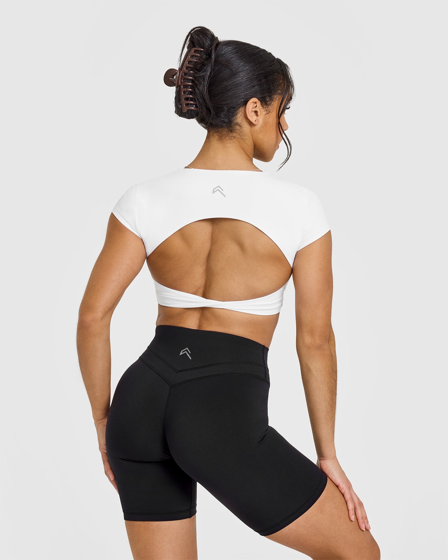 Trendy White Twist Front Short Sleeve Crop Top for Women - Perfect for Summer Outfits, Beach Vacations & Casual Wear