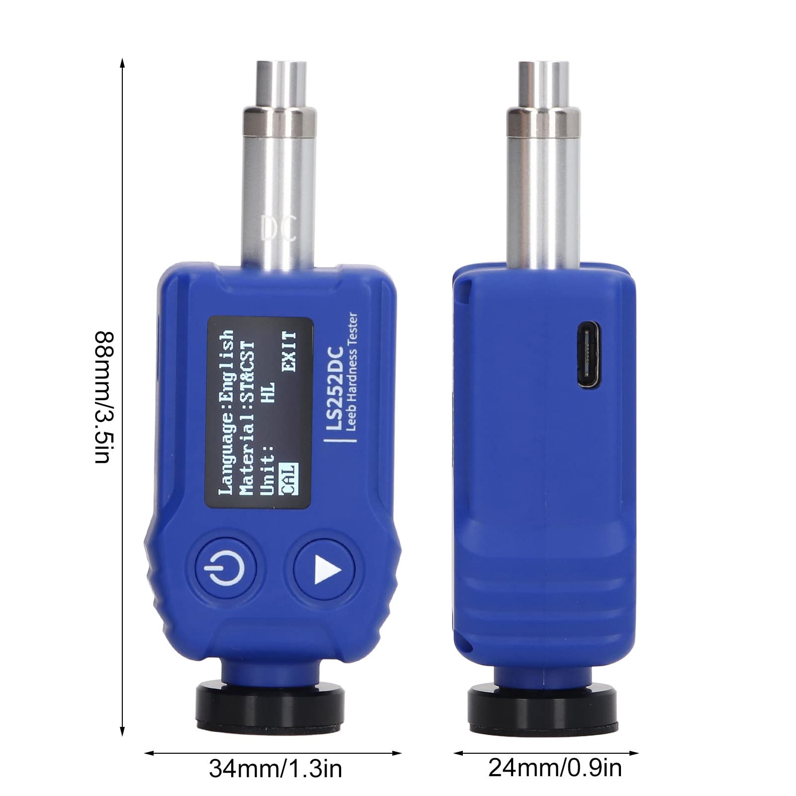 Digital Hardness Tester - Portable Metal Hardness Meter with HL/HV/HB/HS/HRA/HRB/HRC Scales | Accurate for Steel, Aluminum & Alloy Testing | Workshop & Quality Control Use
