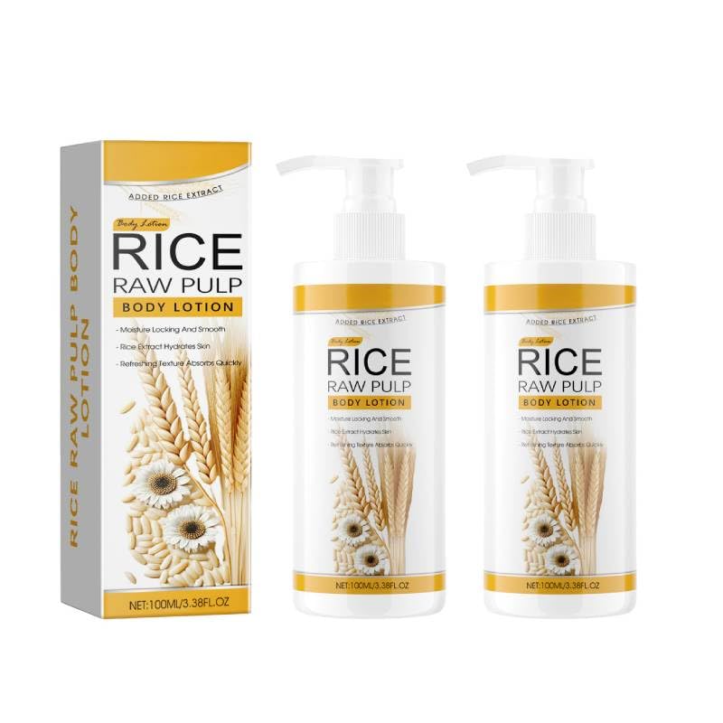 Lisade Rice Milk Hydrating Body Lotion with Rice Extract & Rose Oil - Moisturizing Cream for Dark Elbows, Knees & Neck | Lightweight, Anti-Dryness Formula for Smooth & Glowing Skin | Perfect for Daily Hydration & Nighttime Skincare Routine