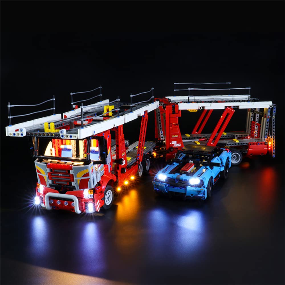GEAMENT LED Light Kit for LEGO Technic Car Transporter Truck 42098 - Compatible with Vehicle Transport Model (Model Set Not Included) - Perfect for Nighttime Display and Showcase