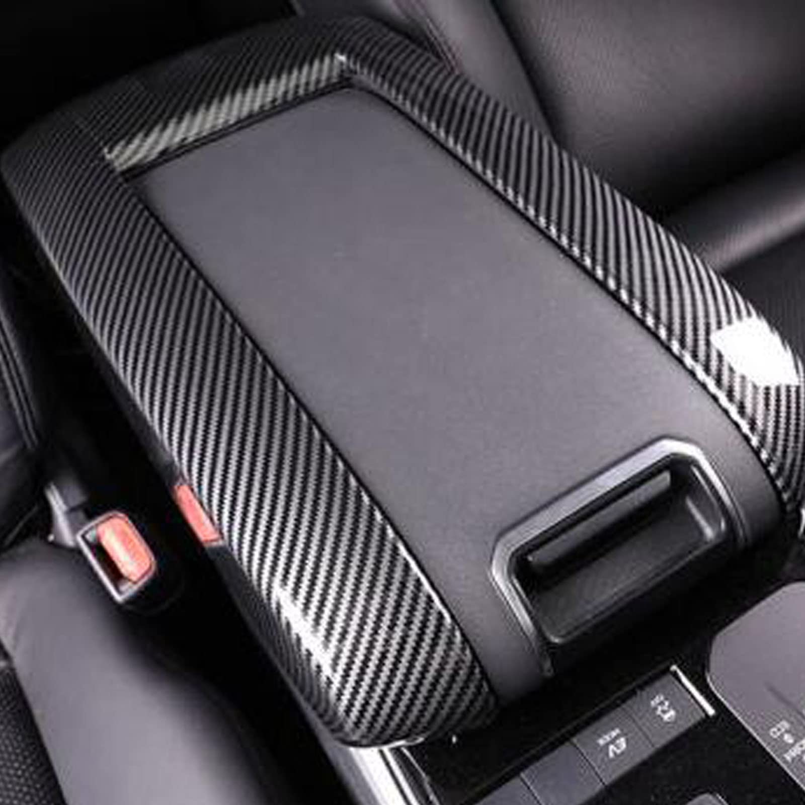 Premium Carbon Fiber Armrest Box Cover for Toyota Highlander 2020-2022 - Durable Interior Car Center Console Protector | Upgrade Your Vehicle's Style & Comfort for Daily Commutes & Road Trips