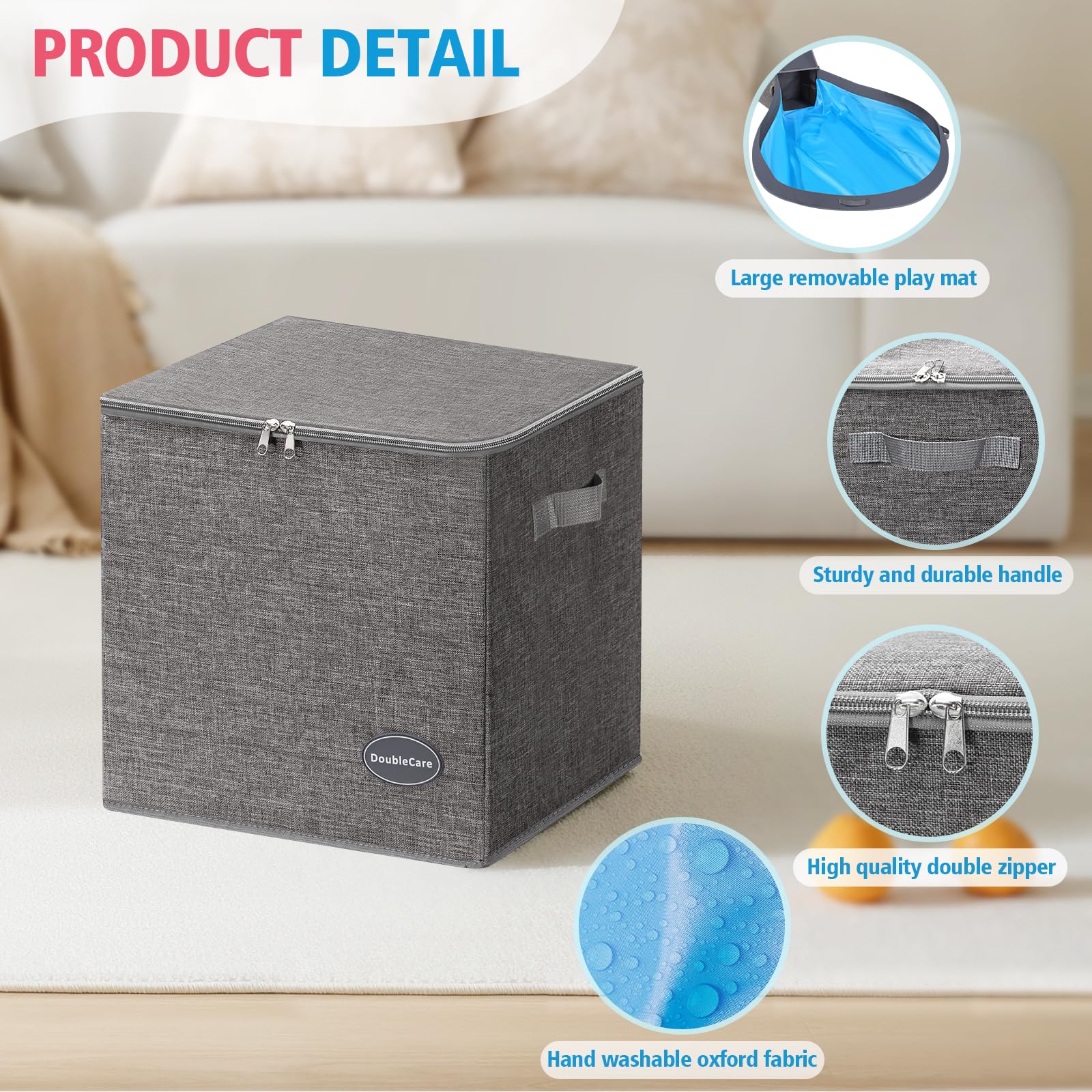 2-in-1 Toy Storage Organizer & Removable Play Mat 56