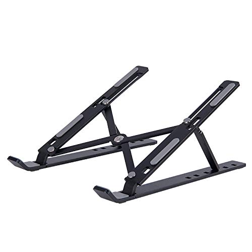 Adjustable Laptop Stand for Desk - Portable & Ergonomic Laptop Riser Holder Compatible with 10-17.3 Inch MacBook, Dell, HP - Black | Perfect for Home Office, Gaming & Workspace Setup