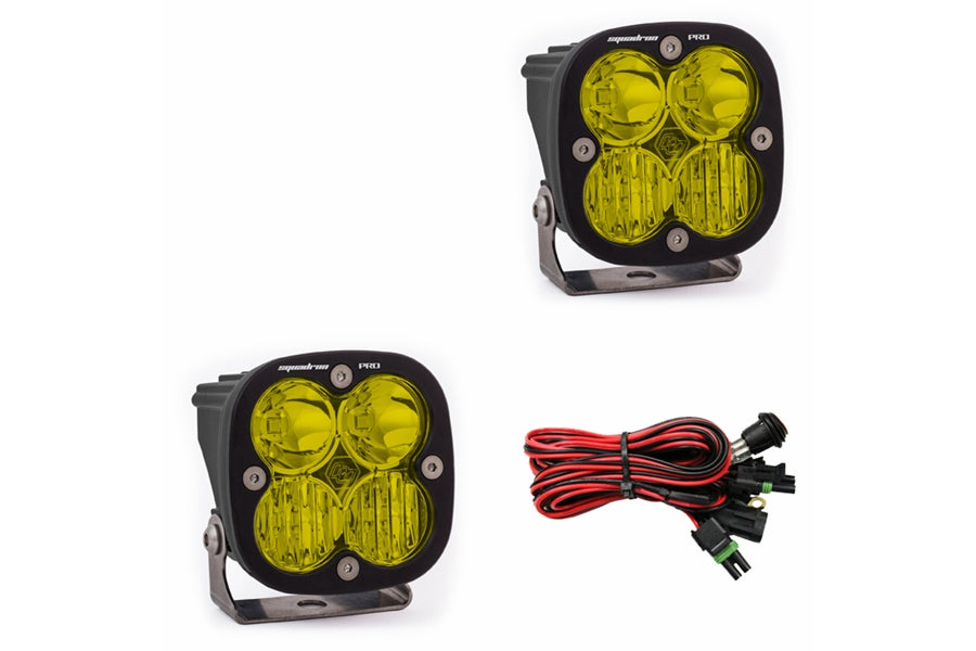 Baja Designs Squadron Pro LED Light Pair - Amber Driving/Combo Beam for Off-Road, Truck, Jeep & ATV Night Driving Adventures