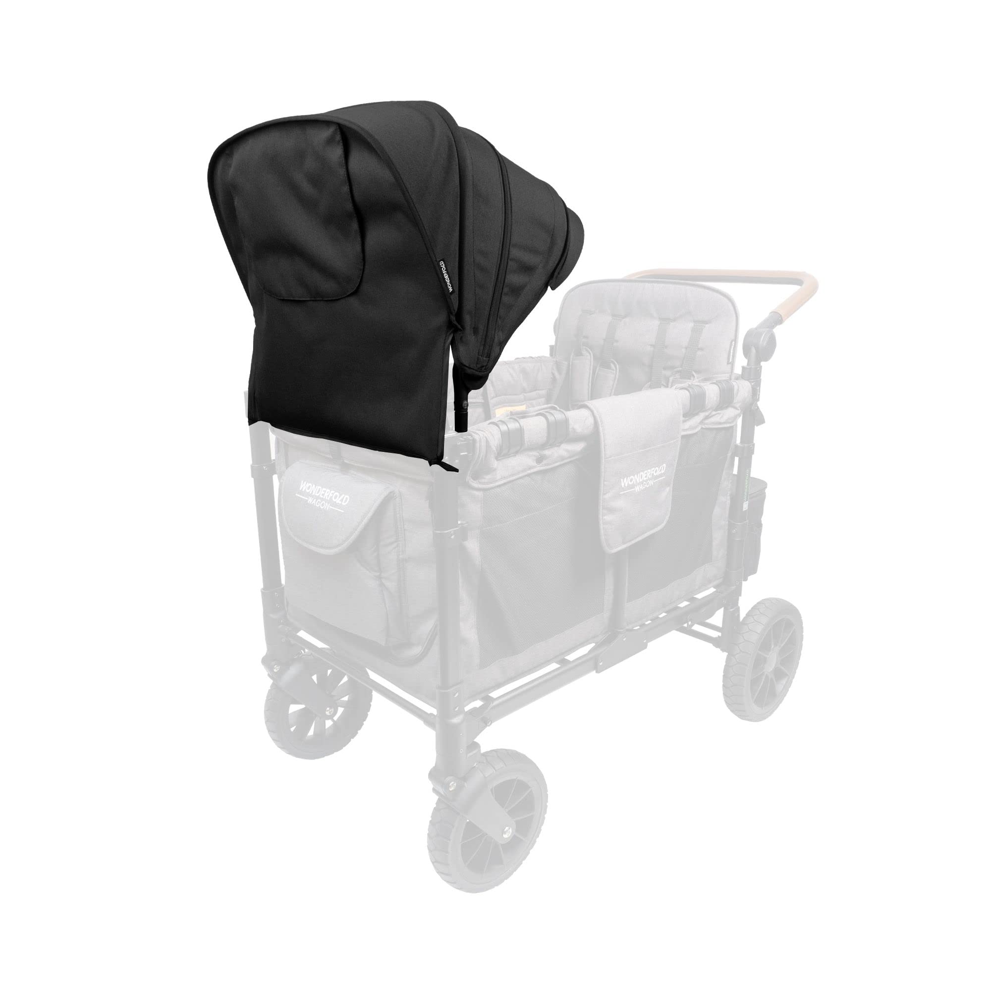 WONDERFOLD Retractable Stroller Canopy with Peek-a-Boo Window & Sun Visor - Breathable Mesh Panels for Airflow (Fits W4 Series) - Perfect for Sunny Outings & Baby Walks