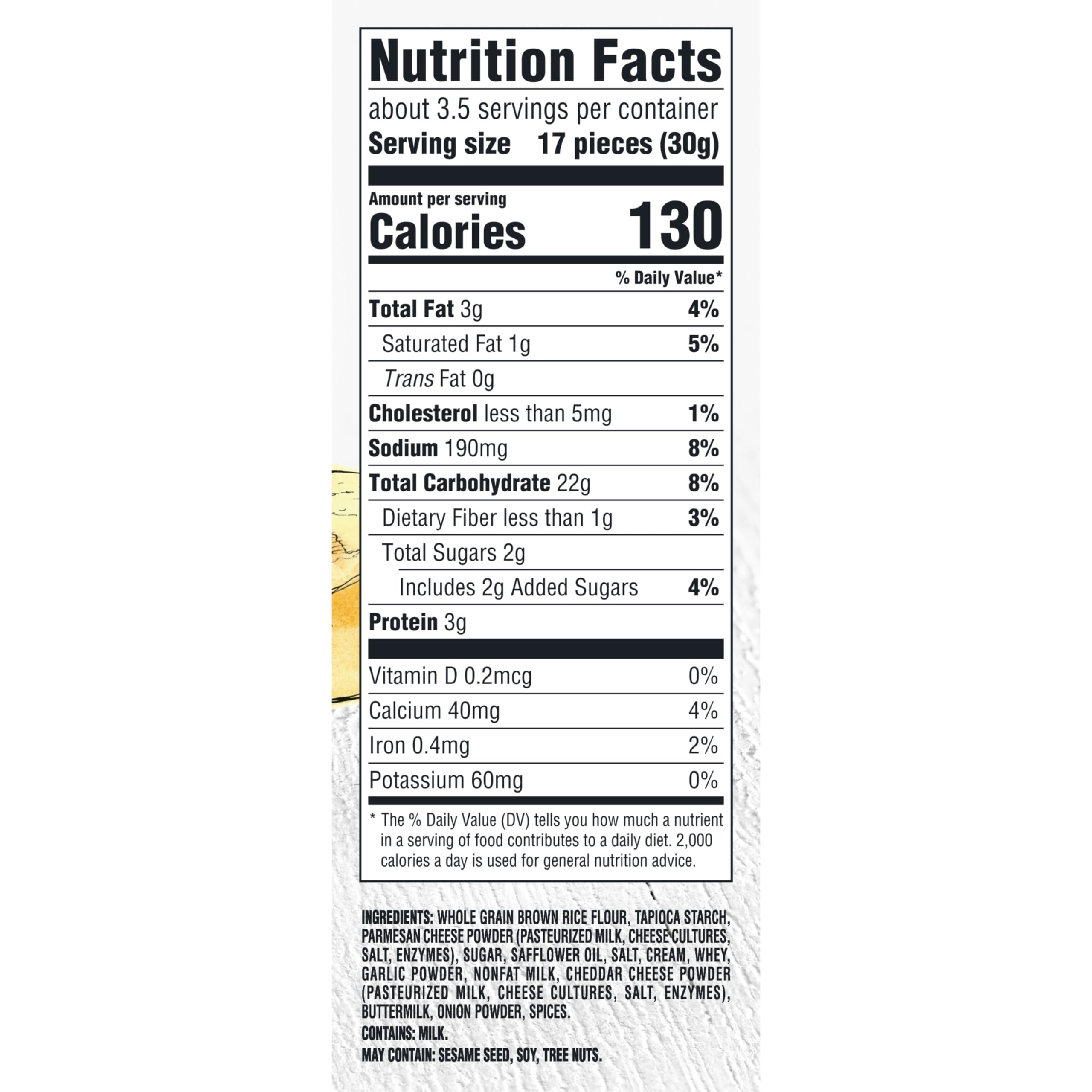 Gluten Free Parmesan & Garlic Rice & Cheese Snacks - 6 Pack (3.5 oz Each) | Bulk Healthy Crackers for Parties, School Lunches & On-the-Go Snacking