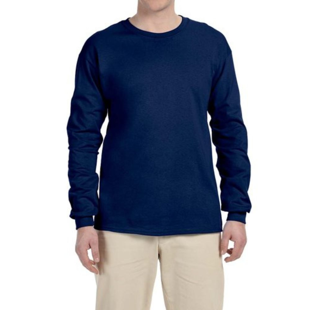 Gildan G240 Men's Ultra Cotton Long Sleeve T-Shirt | Soft Comfortable Crewneck Shirt | Sport Grey | Perfect for Work, Casual Wear & Outdoor Activities