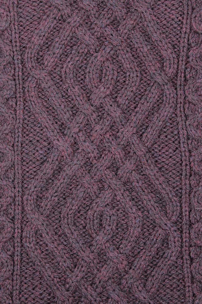 Aran Crafts Women's Irish Cable Knit Wool Cardigan with Side Zip - 100% Merino Wool - Warm Winter Sweater for Casual Outfits & Cozy Home Wear