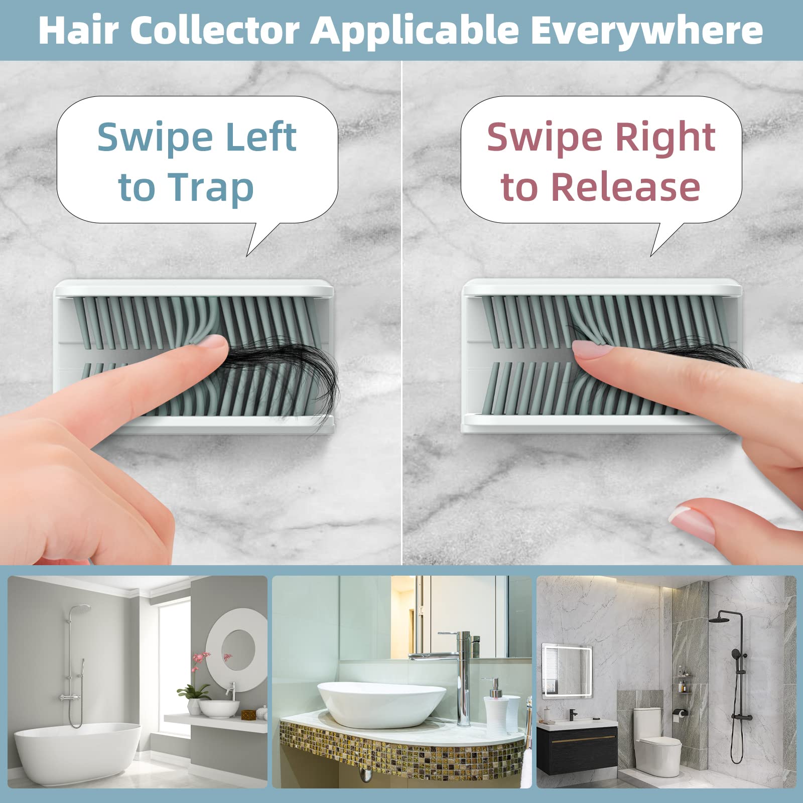 **Reusable Silicone Hair Catcher for Shower Drain - Bathroom & Bathtub Drain Protector, Hair Trap & Snare - Perfect for Long Hair, Pet Hair & Clog Prevention (White)**    *(Ideal for Showers, Baths, Sinks & Preventing Drain Clogs - Easy to Clean & Durable Design)*