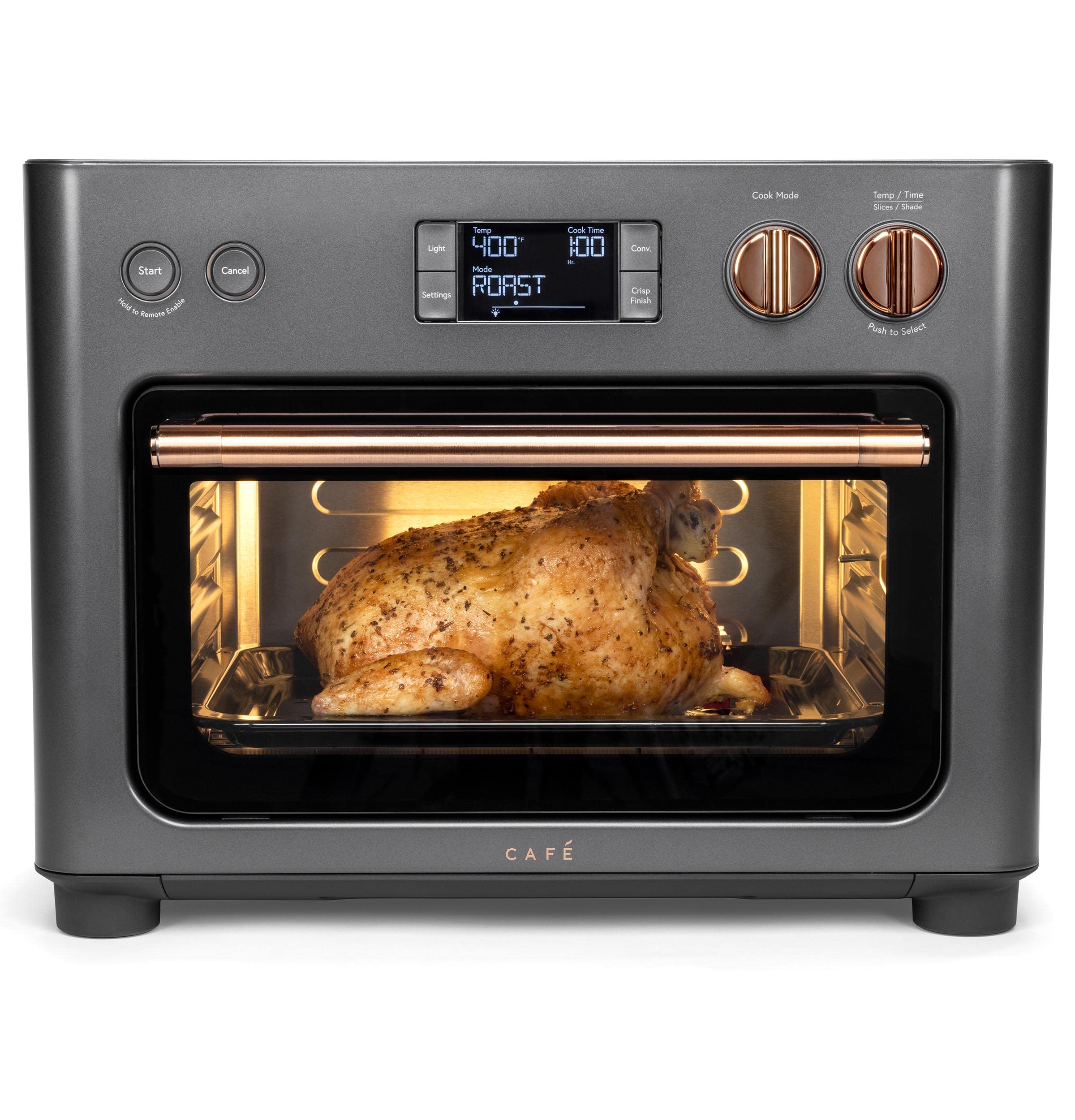 Café Couture Smart Oven with 14 Cooking Modes - Air Fryer, Bake, Broil, Roast, Toast & Pizza Maker | WiFi & Voice Control Enabled | Compact Countertop Appliance in Matte Black | Perfect for Small Kitchens, Apartments & Air Frying Healthy Meals