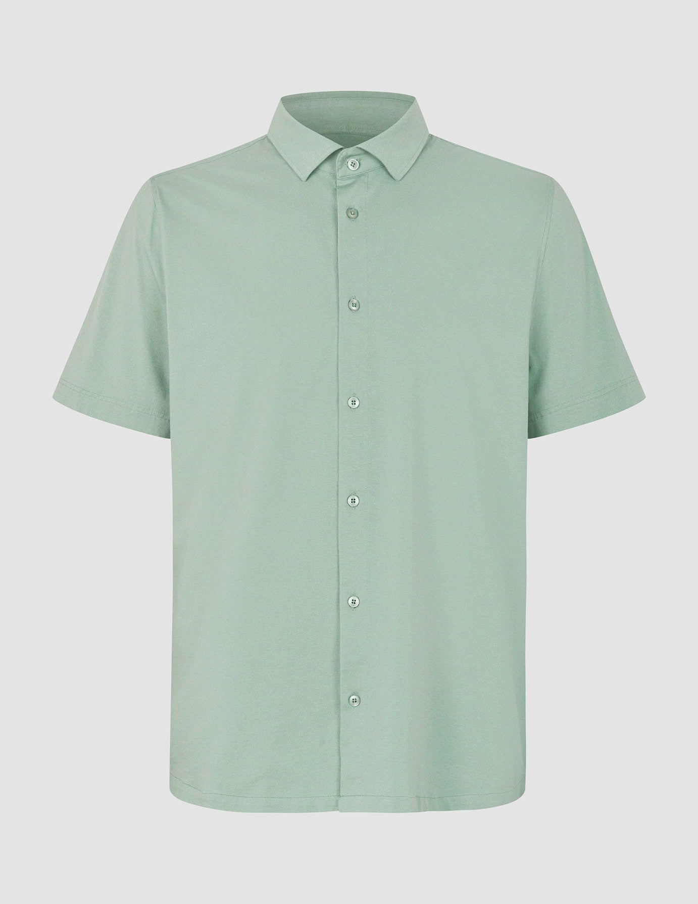 Classic Short Sleeve Casual Shirt for Men - Fresh Green Cotton Button Down Shirt - Perfect for Summer Outfits, Office Wear & Casual Occasions