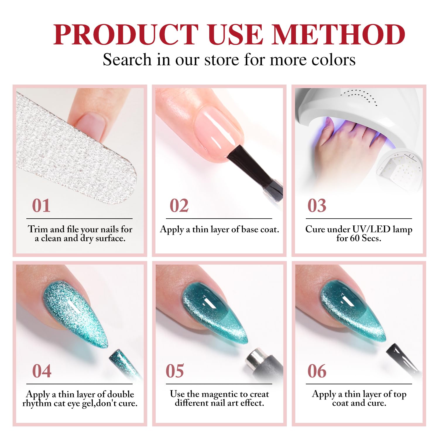 Double Rhythm 0.5 OZ Magnetic Cat Eye Gel Nail Polish - 15ML Holographic Glitter Shimmer Translucent Jelly Nail Lacquer (Blood Red MC1046) for Salon & DIY Home Manicure - Perfect for Parties, Weddings & Special Occasions