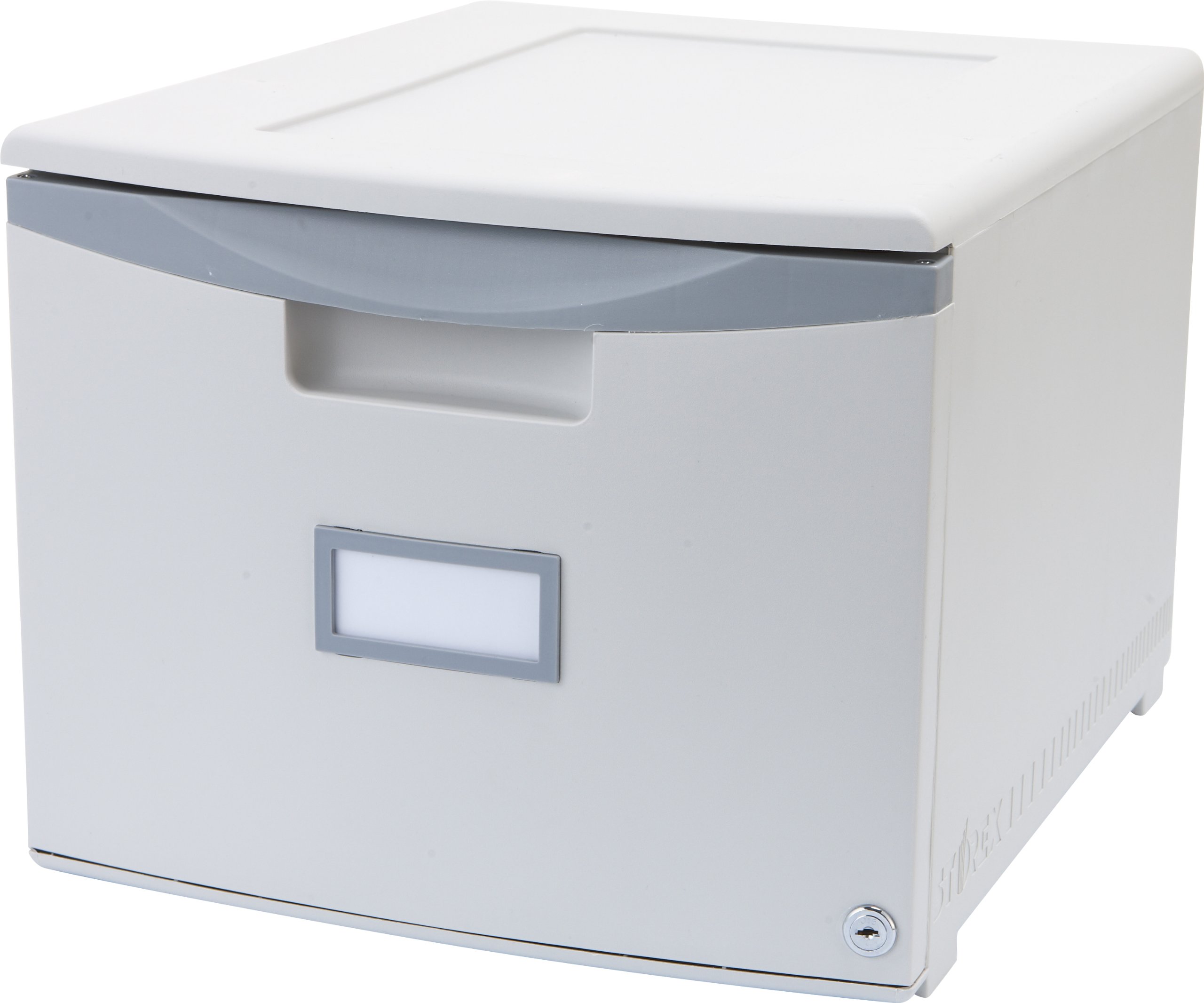 Storex 61261A02C 2-Pack Grey/Dark Grey File Cabinet - Office Organization & Document Storage Solution for Home & Business