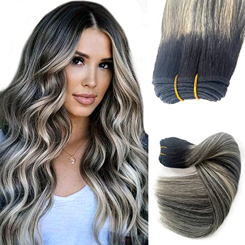 Ombre Black Balayage Blonde Highlights