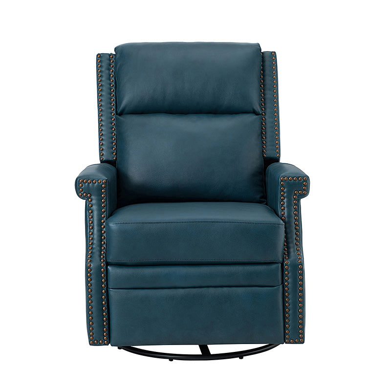 Canace Modern Genuine Leather Manual Glider Rocker Recliner Chair - Comfortable Swivel Lounge Chair for Living Room, Nursery, and Office Relaxation