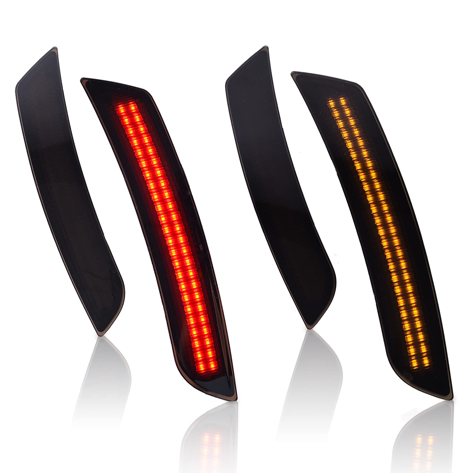 2016-2021 Chevy Camaro Smoked LED Side Marker Lights - 4pcs Front Rear Bumper Fender Parking Lamps & Reflectors - Upgrade Your Ride with Stylish Visibility (Perfect for Night Driving & Custom Car Mods)
