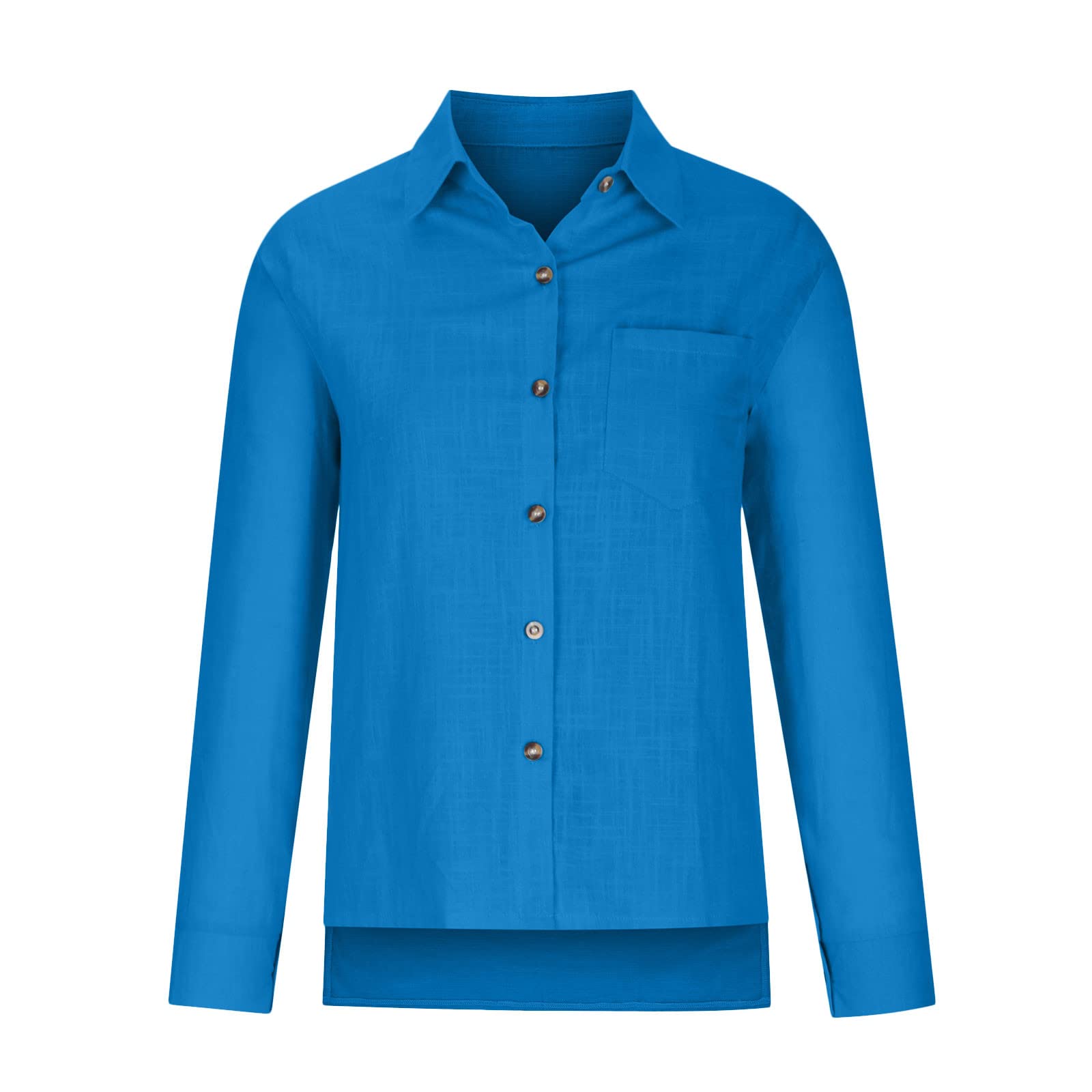 Women's Linen Long Sleeve Blouse with One Button Lapel - Elegant Slim Fit Work & Casual Tops - Perfect for Office Wear, Business Meetings & Weekend Outfits